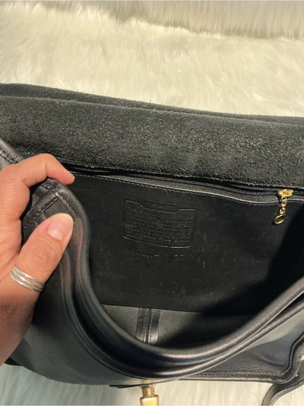Vintage 90s COACH 9927 Willis Black Satchel Purse w/ Gold Hardware